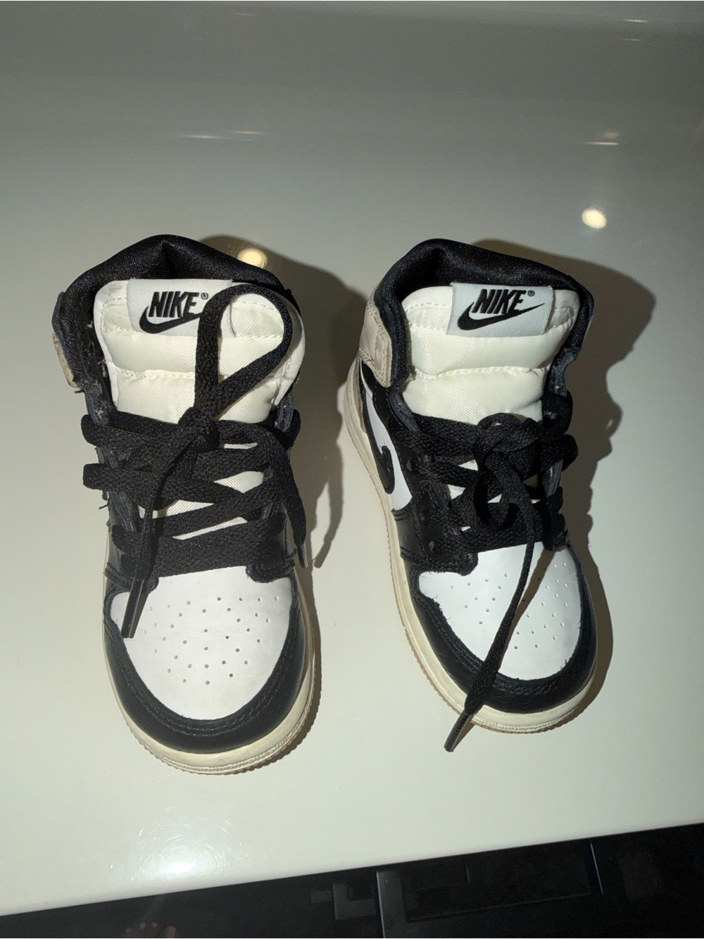 Nike Kids Black and White High-Top Sneakers